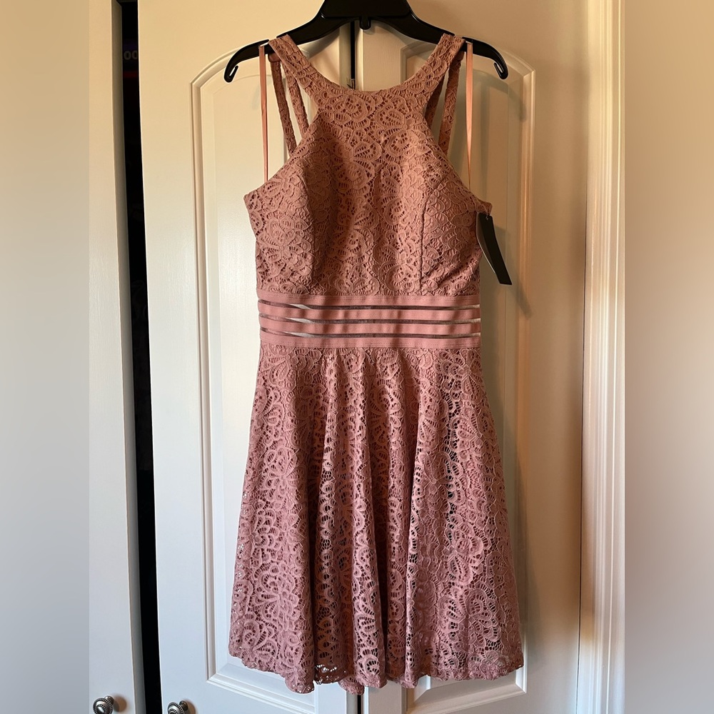 NWT Mauve Mini Halter Dress.